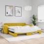 Sofá cama nido con colchón terciopelo amarillo 100x200 cm de vidaXL, Camas y somieres - Ref: Foro24-3196965, Precio: 435,68 €...