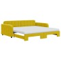 Sofá cama nido con colchón terciopelo amarillo 100x200 cm de vidaXL, Camas y somieres - Ref: Foro24-3196965, Precio: 435,68 €...
