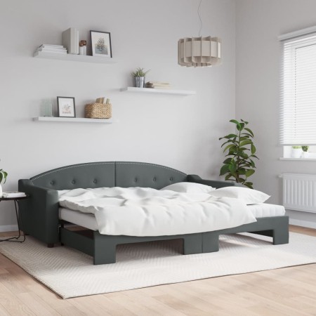 Sofá cama nido con colchón tela gris oscuro 90x200 cm de vidaXL, Camas y somieres - Ref: Foro24-3197549, Precio: 425,16 €, De...