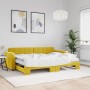 Sofá cama nido con cajones terciopelo amarillo 80x200 cm de vidaXL, Camas y somieres - Ref: Foro24-3196951, Precio: 410,58 €,...