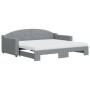 Sofá cama nido con colchón tela gris claro 90x190 cm de vidaXL, Camas y somieres - Ref: Foro24-3197558, Precio: 416,23 €, Des...