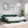 Sofá cama nido con colchón terciopelo verde oscuro 90x200 cm de vidaXL, Camas y somieres - Ref: Foro24-3196955, Precio: 469,8...