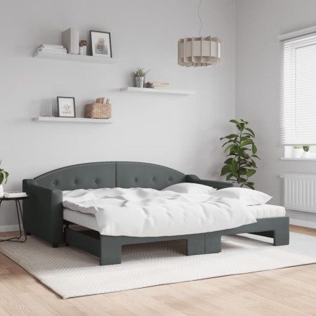 Sofá cama nido con colchón tela gris oscuro 90x190 cm de vidaXL, Camas y somieres - Ref: Foro24-3197559, Precio: 410,72 €, De...