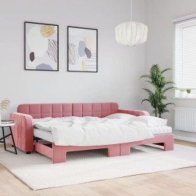 Sofá cama nido con colchón terciopelo rosa 80x200 cm de vidaXL, Camas y somieres - Ref: Foro24-3196949, Precio: 428,18 €, Des...