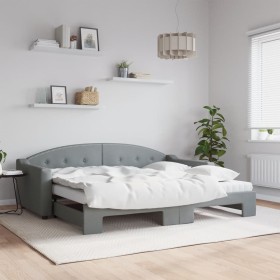 Sofá cama nido con colchón tela gris claro 90x200 cm de vidaXL, Camas y somieres - Ref: Foro24-3197548, Precio: 442,38 €, Des...
