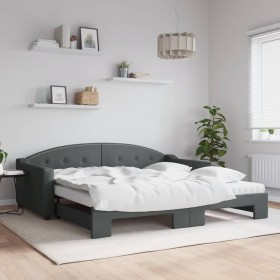 Sofá cama nido con colchón tela gris oscuro 100x200 cm de vidaXL, Camas y somieres - Ref: Foro24-3197554, Precio: 436,11 €, D...