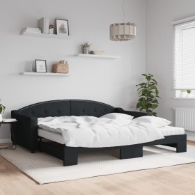 Sofá cama nido con colchón tela negro 100x200 cm de vidaXL, Camas y somieres - Ref: Foro24-3197555, Precio: 440,06 €, Descuen...