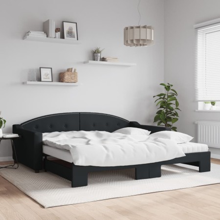 Sofá cama nido con colchón tela negro 100x200 cm de vidaXL, Camas y somieres - Ref: Foro24-3197555, Precio: 440,06 €, Descuen...