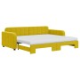 Sofá cama nido con colchón terciopelo amarillo 90x200 cm de vidaXL, Camas y somieres - Ref: Foro24-3196958, Precio: 447,98 €,...