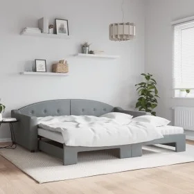 Sofá cama nido con colchón tela gris claro 100x200 cm de vidaXL, Camas y somieres - Ref: Foro24-3197553, Precio: 436,77 €, De...