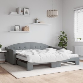 Sofá cama nido con colchón tela gris claro 100x200 cm de vidaXL, Camas y somieres - Ref: Foro24-3197553, Precio: 435,71 €, De...