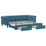 Sofá cama nido con cajones terciopelo azul 90x200 cm de vidaXL, Camas y somieres - Ref: Foro24-3197818, Precio: 289,86 €, Des...