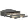 Sofá cama nido con cajones tela gris oscuro 100x200 cm de vidaXL, Camas y somieres - Ref: Foro24-3197572, Precio: 305,37 €, D...