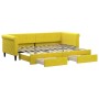 Sofá cama nido con cajones terciopelo amarillo 80x200 cm de vidaXL, Camas y somieres - Ref: Foro24-3197817, Precio: 282,61 €,...