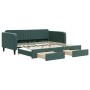 Sofá cama nido con cajones terciopelo verde oscuro 100x200 cm de vidaXL, Camas y somieres - Ref: Foro24-3197120, Precio: 292,...