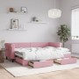 Sofá cama nido con cajones terciopelo rosa 80x200 cm de vidaXL, Camas y somieres - Ref: Foro24-3197815, Precio: 294,34 €, Des...