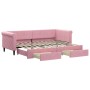 Sofá cama nido con cajones terciopelo rosa 80x200 cm de vidaXL, Camas y somieres - Ref: Foro24-3197815, Precio: 294,34 €, Des...