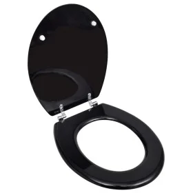 WC-Sitzbezug aus MDF, schwarzes Design von vidaXL, Toiletten- und Bidetsitze - Ref: Foro24-140802, Preis: 39,83 €, Rabatt: %