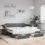 Sofá cama nido con cajones tela gris oscuro 90x190 cm de vidaXL, Camas y somieres - Ref: Foro24-3197681, Precio: 294,90 €, De...