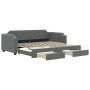 Sofá cama nido con cajones tela gris oscuro 90x190 cm de vidaXL, Camas y somieres - Ref: Foro24-3197681, Precio: 294,90 €, De...