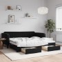 Sofá cama nido con cajones terciopelo negro 100x200 cm de vidaXL, Camas y somieres - Ref: Foro24-3197122, Precio: 310,28 €, D...