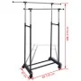 Perchero ajustable para ropa 4 ruedas 2 barras de vidaXL, Organizadores de vestidores y perchas de barra - Ref: Foro24-50212,...