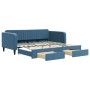 Sofá cama nido con cajones terciopelo azul 100x200 cm de vidaXL, Camas y somieres - Ref: Foro24-3197117, Precio: 297,68 €, De...