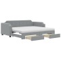 Sofá cama nido con cajones tela gris claro 80x200 cm de vidaXL, Camas y somieres - Ref: Foro24-3197683, Precio: 478,42 €, Des...