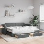 Sofá cama nido con cajones tela gris oscuro 90x200 cm de vidaXL, Camas y somieres - Ref: Foro24-3197689, Precio: 472,24 €, De...