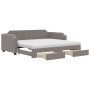 Sofá cama nido con cajones tela gris taupe 90x200 cm de vidaXL, Camas y somieres - Ref: Foro24-3197691, Precio: 486,06 €, Des...