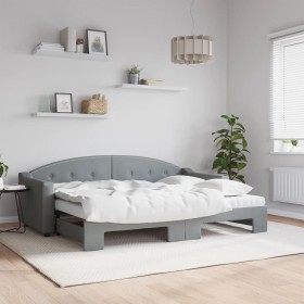 Sofá cama nido con colchón tela gris claro 80x200 cm de vidaXL, Camas y somieres - Ref: Foro24-3197543, Precio: 415,10 €, Des...