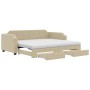 Sofá cama nido con cajones tela color crema 80x200 cm de vidaXL, Camas y somieres - Ref: Foro24-3197687, Precio: 461,83 €, De...