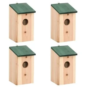 Birdhouse 4 units wood 12x12x22 cm by vidaXL, Birdhouses - Ref: Foro24-41012, Price: 37,53 €, Discount: %