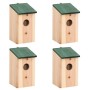 Casa para pájaros 4 unidades madera 12x12x22 cm de vidaXL, Pajareras - Ref: Foro24-41012, Precio: 29,37 €, Descuento: %