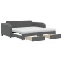 Sofá cama nido con cajones tela gris oscuro 90x190 cm de vidaXL, Camas y somieres - Ref: Foro24-3197699, Precio: 456,45 €, De...