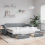 Sofá cama nido con cajones tela gris claro 90x200 cm de vidaXL, Camas y somieres - Ref: Foro24-3197688, Precio: 489,78 €, Des...