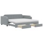 Sofá cama nido con cajones tela gris claro 90x200 cm de vidaXL, Camas y somieres - Ref: Foro24-3197688, Precio: 489,78 €, Des...