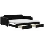 Trundle sofa bed with drawers black fabric 80x200 cm by vidaXL, Beds and slatted bases - Ref: Foro24-3197685, Price: 463,73 €...