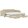 Sofá cama nido con cajones tela color crema 90x200 cm de vidaXL, Camas y somieres - Ref: Foro24-3197692, Precio: 489,31 €, De...