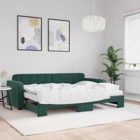 Sofá cama nido con colchón terciopelo verde oscuro 80x200 cm de vidaXL, Camas y somieres - Ref: Foro24-3196948, Precio: 423,7...