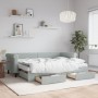 Sofá cama nido con cajones terciopelo gris claro 80x200 cm de vidaXL, Camas y somieres - Ref: Foro24-3197836, Precio: 456,40 ...