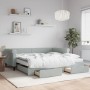 Sofá cama nido con cajones terciopelo gris claro 100x200 cm de vidaXL, Camas y somieres - Ref: Foro24-3197850, Precio: 480,09...