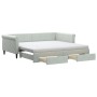 Sofá cama nido con cajones terciopelo gris claro 100x200 cm de vidaXL, Camas y somieres - Ref: Foro24-3197850, Precio: 480,09...