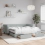 Sofá cama nido con cajones terciopelo gris claro 90x190 cm de vidaXL, Camas y somieres - Ref: Foro24-3197856, Precio: 458,21 ...