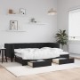 Sofá cama nido con cajones terciopelo negro 80x200 cm de vidaXL, Camas y somieres - Ref: Foro24-3196736, Precio: 287,65 €, De...