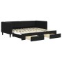 Sofá cama nido con cajones terciopelo negro 90x200 cm de vidaXL, Camas y somieres - Ref: Foro24-3196743, Precio: 280,27 €, De...
