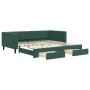 Sofá cama nido con cajones terciopelo verde oscuro 100x200 cm de vidaXL, Camas y somieres - Ref: Foro24-3196748, Precio: 298,...