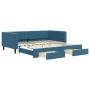 Sofá cama nido con cajones terciopelo azul 100x200 cm de vidaXL, Camas y somieres - Ref: Foro24-3196745, Precio: 300,64 €, De...