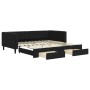 Sofá cama nido con cajones terciopelo negro 100x200 cm de vidaXL, Camas y somieres - Ref: Foro24-3196750, Precio: 306,60 €, D...