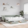 Sofá cama nido con cajones terciopelo gris claro 90x190 cm de vidaXL, Camas y somieres - Ref: Foro24-3196752, Precio: 289,58 ...